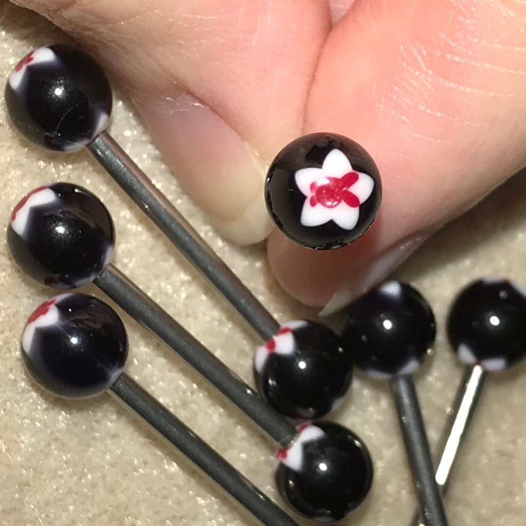 14 Gauge Black Bunny Tongue Rings